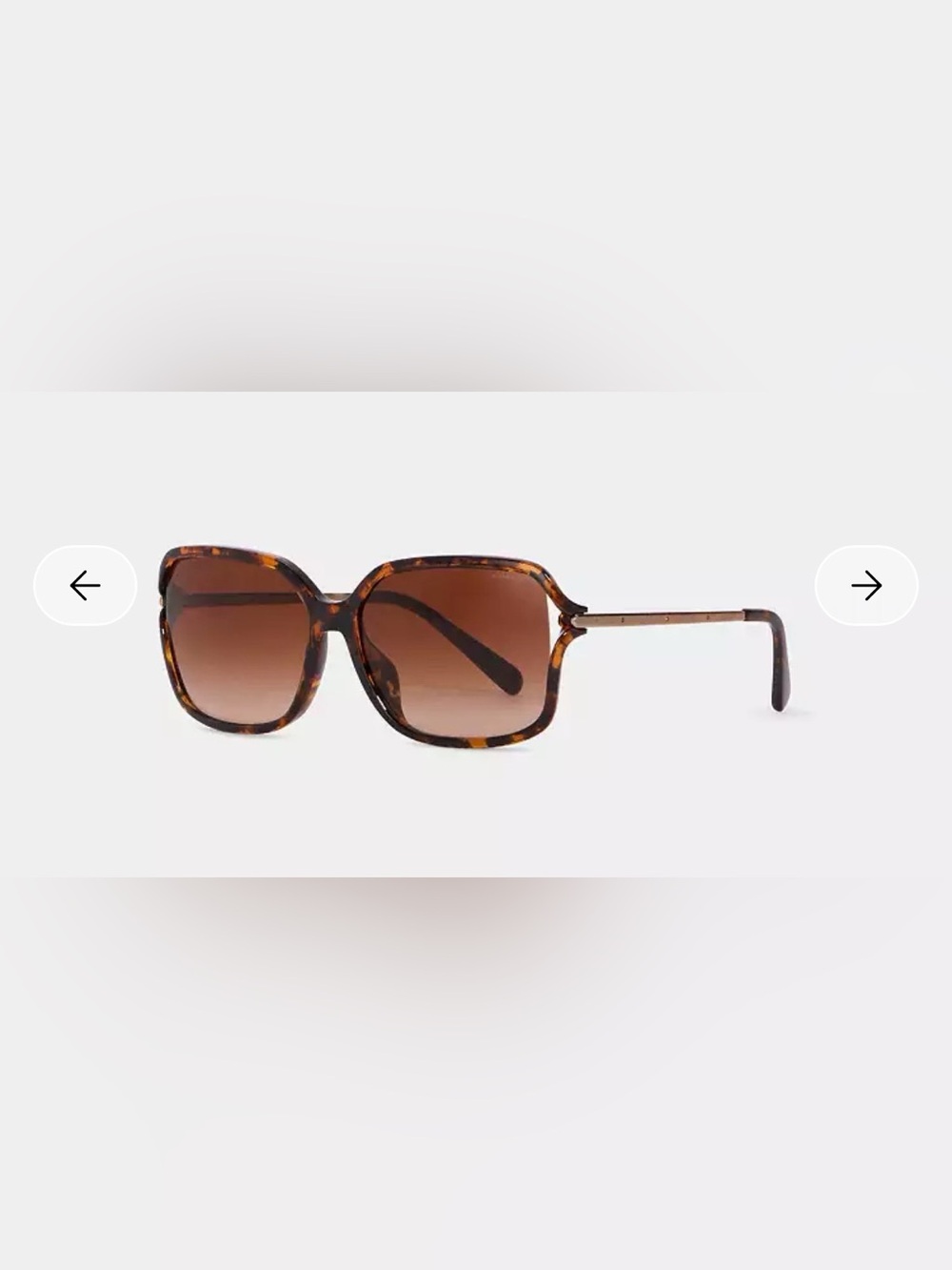 Coach Square Metal Sunglasses C6190 512074 Dark Tortoise Brown Gold Women’s